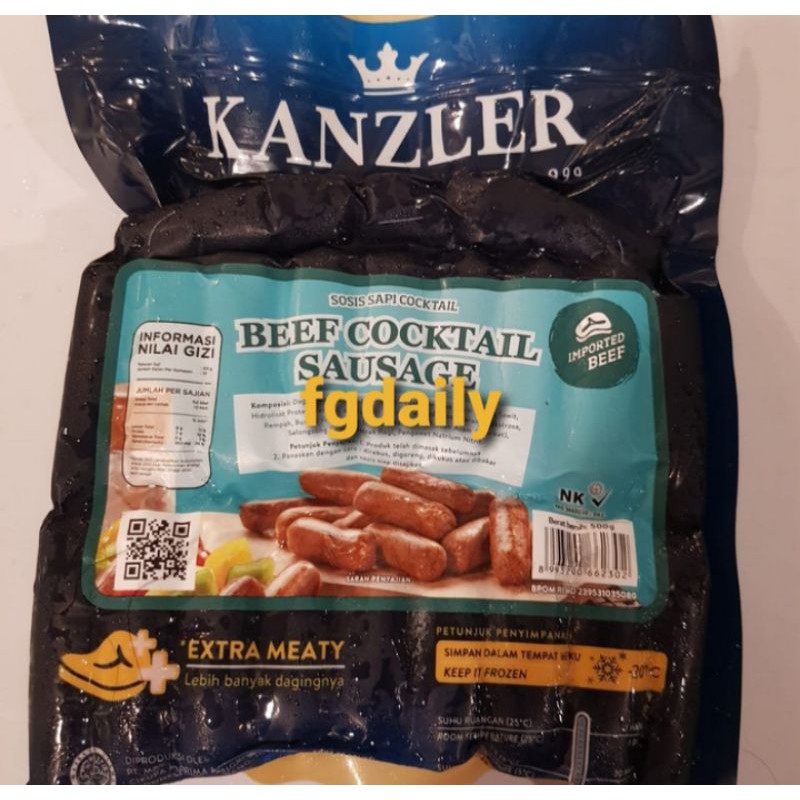 

Sosis premium kanzler beef cocktail 500gr / kanzler beef cocktail