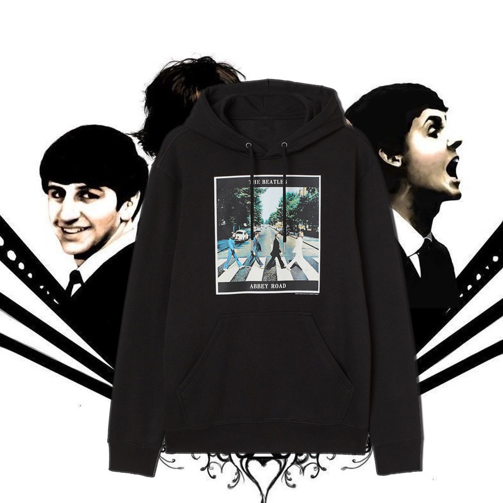 HOODIE JAKET Hnm H&amp;M Pria Wanita The Beatles Abbey Road Black / Hitam Full Tag