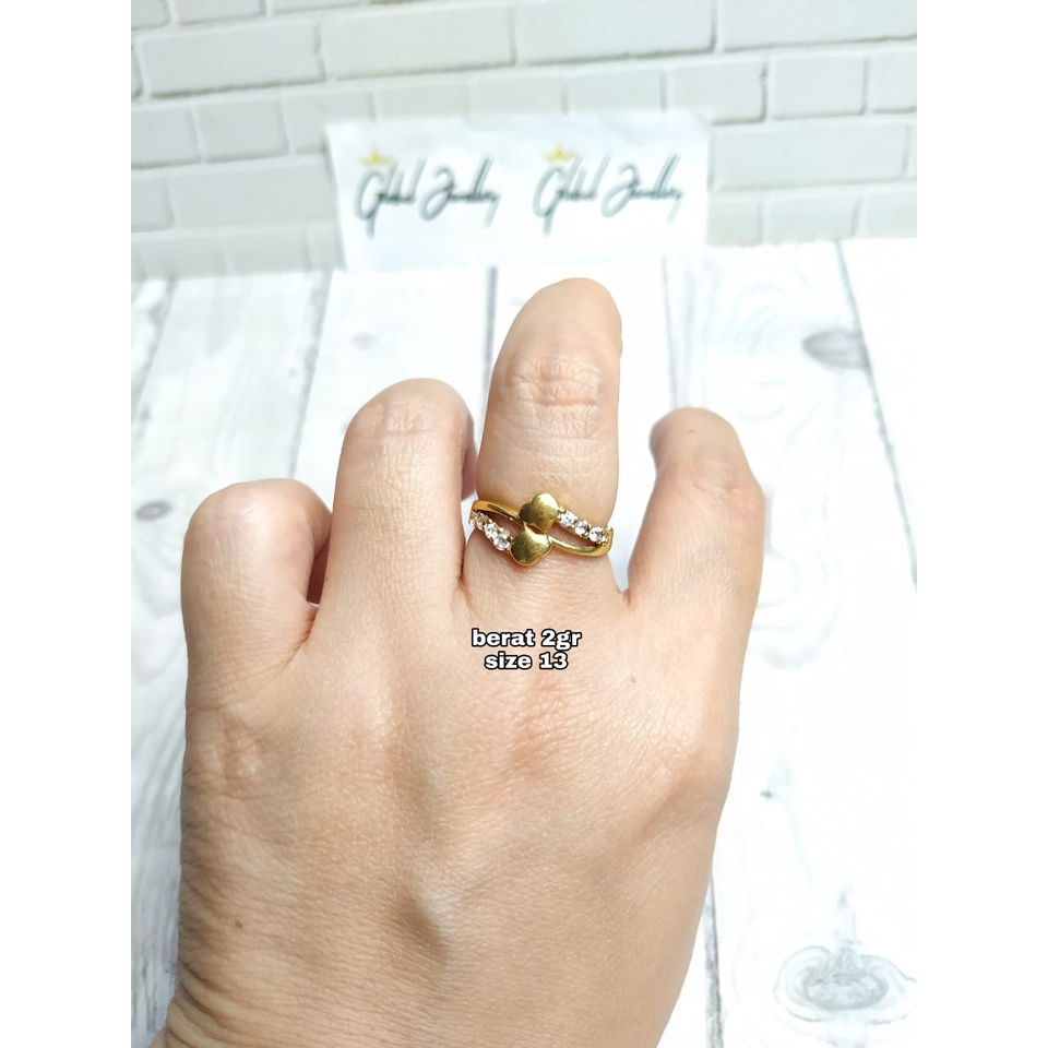 CINCIN DOUBLE LOVE MATA GOLD PERAK ASLI S925 GLOBAL JEWELLERY CK078