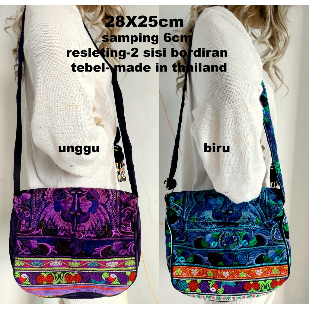 tas bordiran import/tas thailand/tas slempang/tas etnik/clutch/tas pingang/dompet/tote bag/top handl