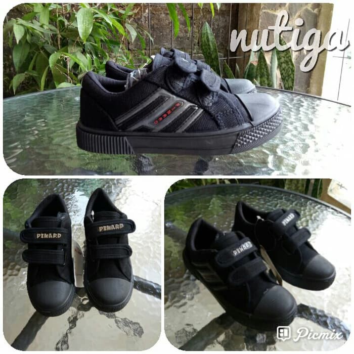 PESAN SEKARANG GREGORY SEPATU SEKOLAH ANAK HITAM MODEL PEREKAT - 33- HITAM KEREN