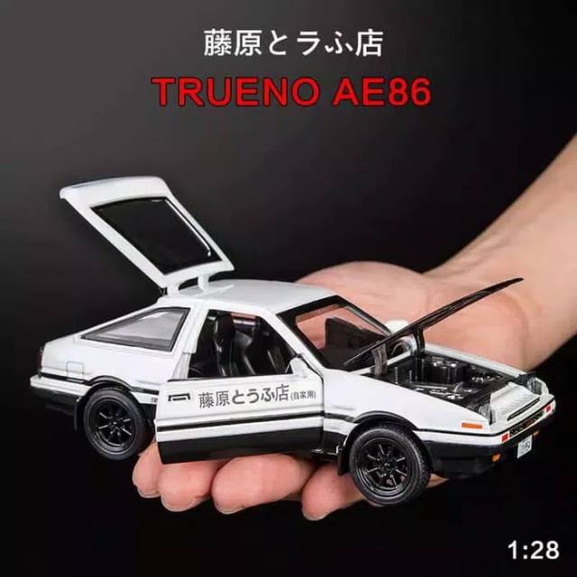 Diecast Mobil Toyota Trueno AE86 Classic 1:38 Miniatur Sedan Klasik