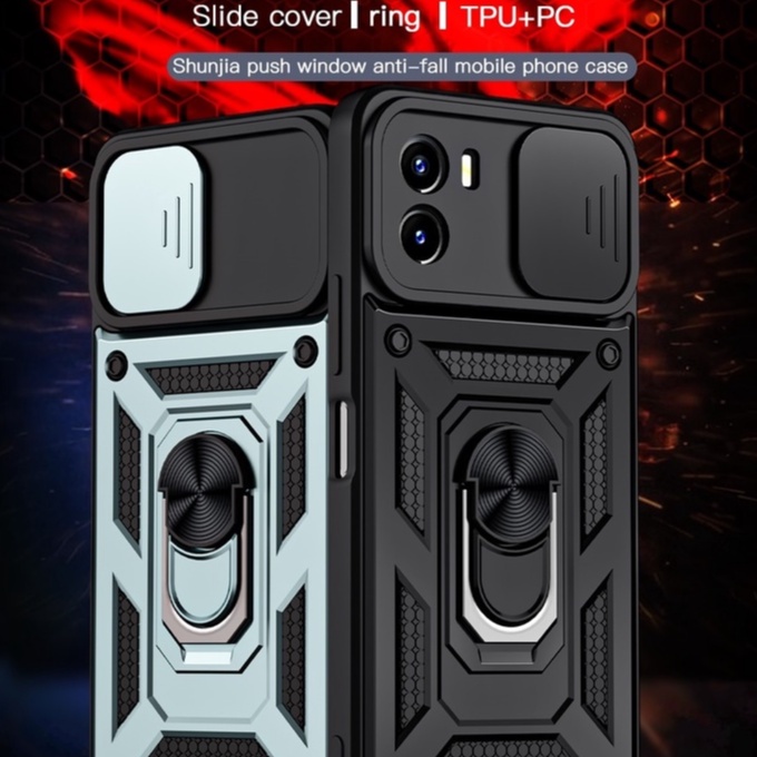 Vivo Y15S - Y01 Case ARMOR SLIDE CAMERA PROTECTION Case Casing Hp Vivo  Y15S - Y01