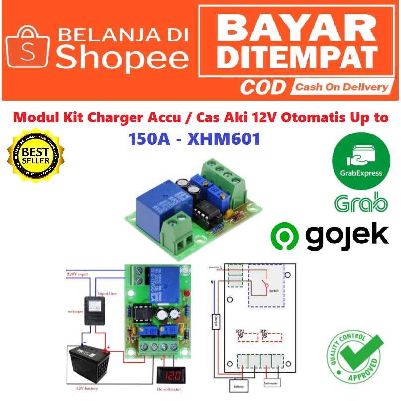 Modul Kit Charger Accu / Cas Aki 12V Otomatis Up to 150A - XHM601