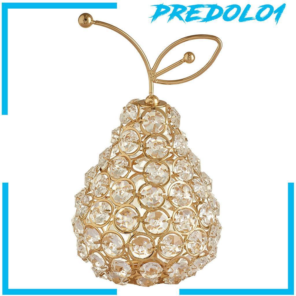 [PREDOLO1] 3D Cut Crystal Rhinestone Apple Pear Ornament Home Wedding Desk Decor Gift