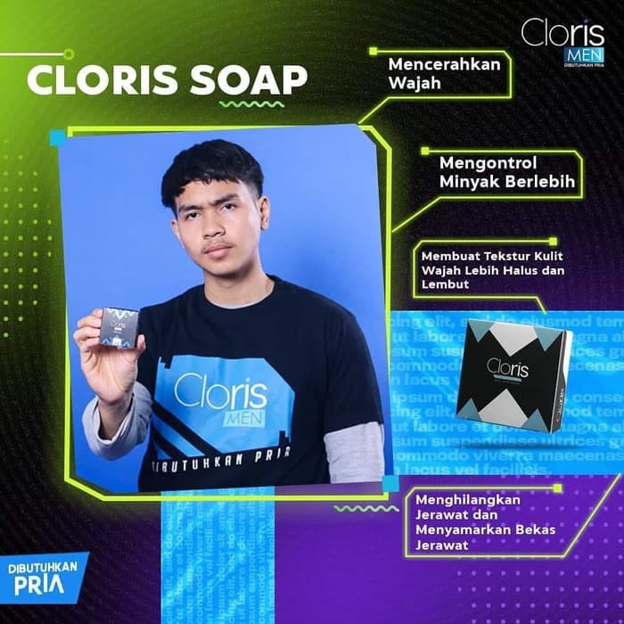 [ORI]CLORIS MEN SOAP | CLORIS MEN | CLORIS SOAP | SABUN WAJAH PRIA | CLORIS MEN SOAP 80 G