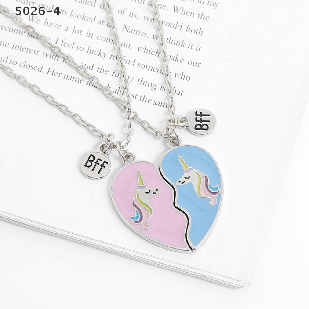 5026-4 Best Friends Necklace Broken 2 PCS Unicorn Love Stitching Friendship Necklaces 5026-4