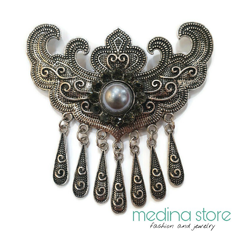 Bros Kebaya Susun Medina Store/Bros Kutubaru Murah/Bros Etnik Jawa Aceh Sumatra Kalimantan Bali-C - Perak Bakar