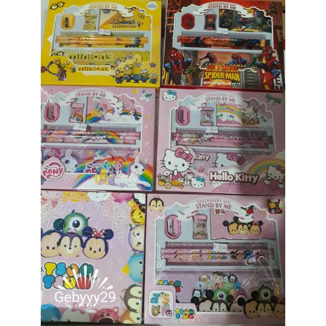 

Stationery set souvenir suvenir ulang tahun alat tulis tempat pensil lengkap box kardus kaleng