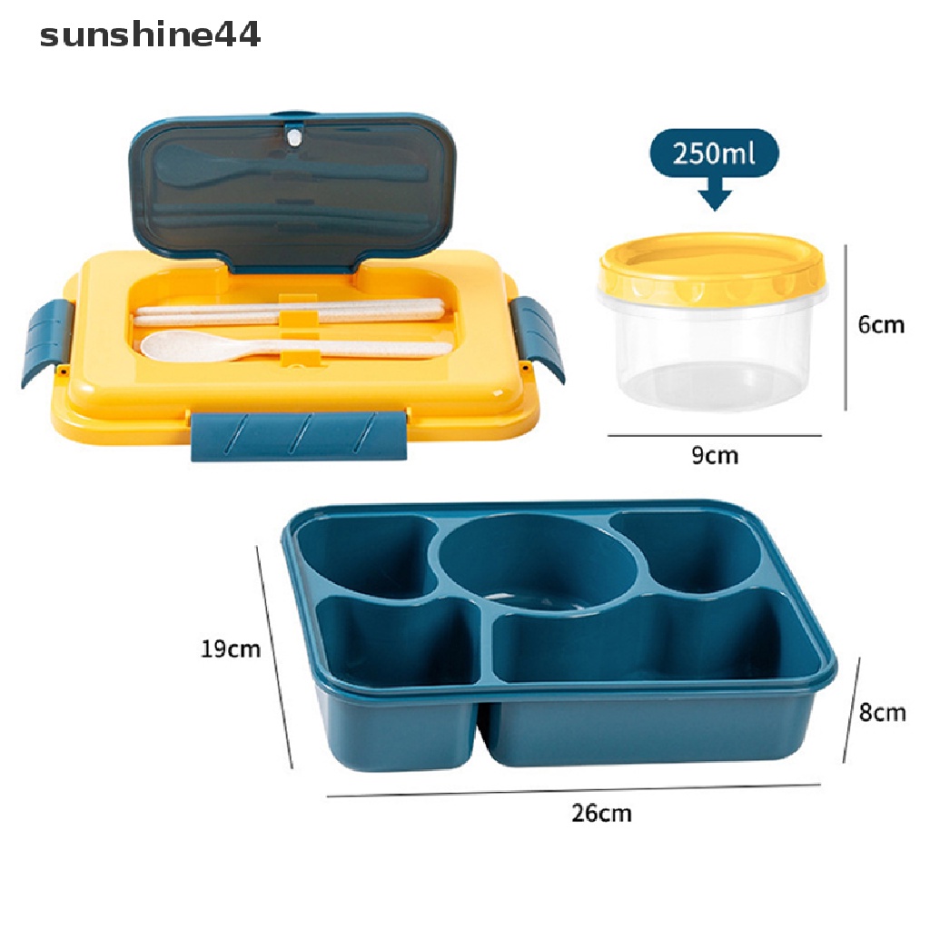 Sunshine Kotak Makan Siang Portable 4 / 5 Sekat Anti Bocor Untuk Pelajar / Kantor