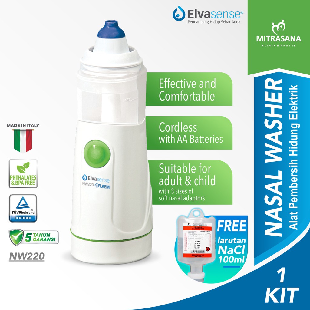 Nasal Washer Elvasense NW220 (Alat Pembersih Hidung Elektrik)