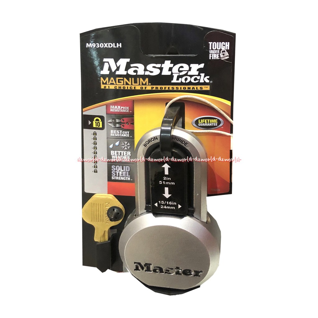 Master Lock Magnum Padlock Gembok Kunci 61mm Bulat Tahan Api Masterlock Master Lok Gembok Besi 6cm