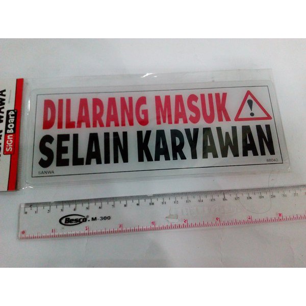 

Promo Spesial sign board label DILARANG MASUK SELAIN KARYAWAN plat murah bagus jelas Berkualitas