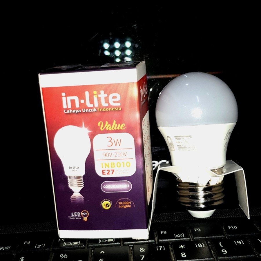 [PROMO] Lampu Led In-Lite Value 3Watt INB010 Nyala PUTIH