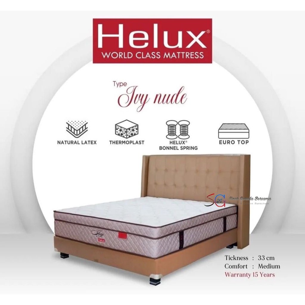 MATRAS LATEX KASUR SPRING BED 100% NATURAL LATEX MERK HELUX IVY