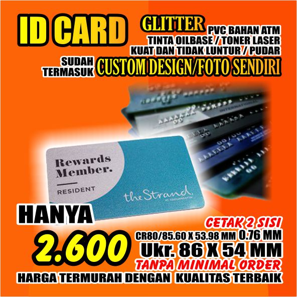 

ID Card Kartu Identitas Member Anggota Karyawan Parkir Siswa - GLITTER