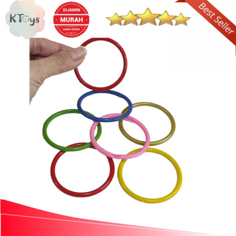 Gelang plastik polos 5 cm anak bayi warna warni imut dan lucu isi 10 pcs