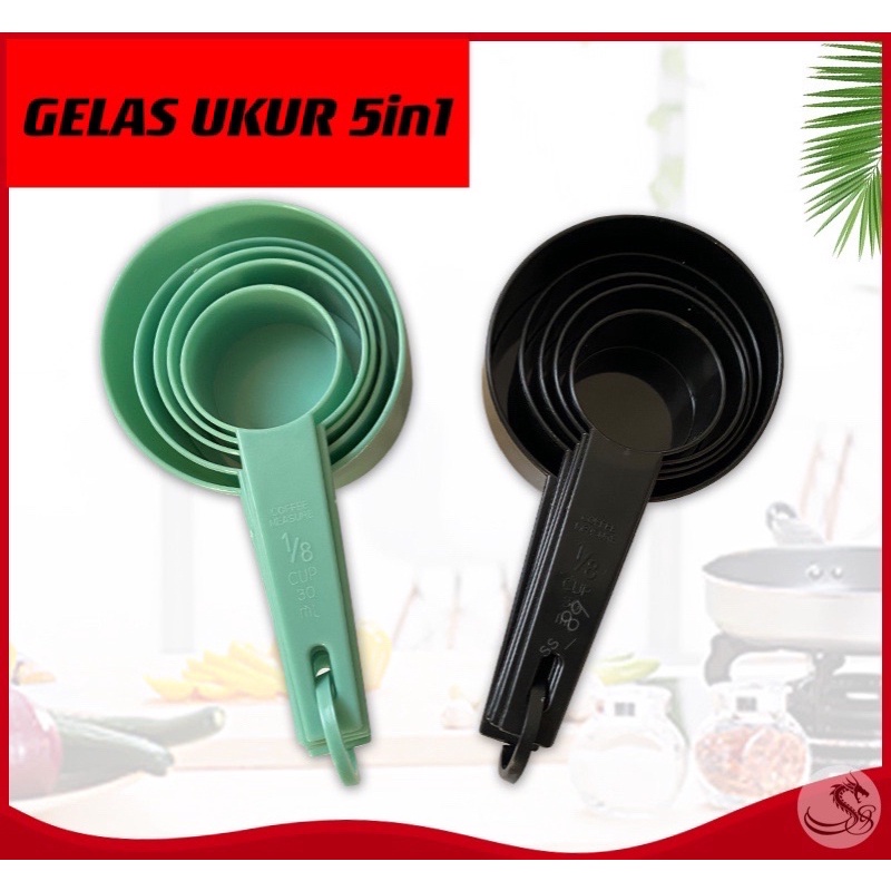 Gelas ukur bentuk sendok plastik 5in1 gelas takar 250ml