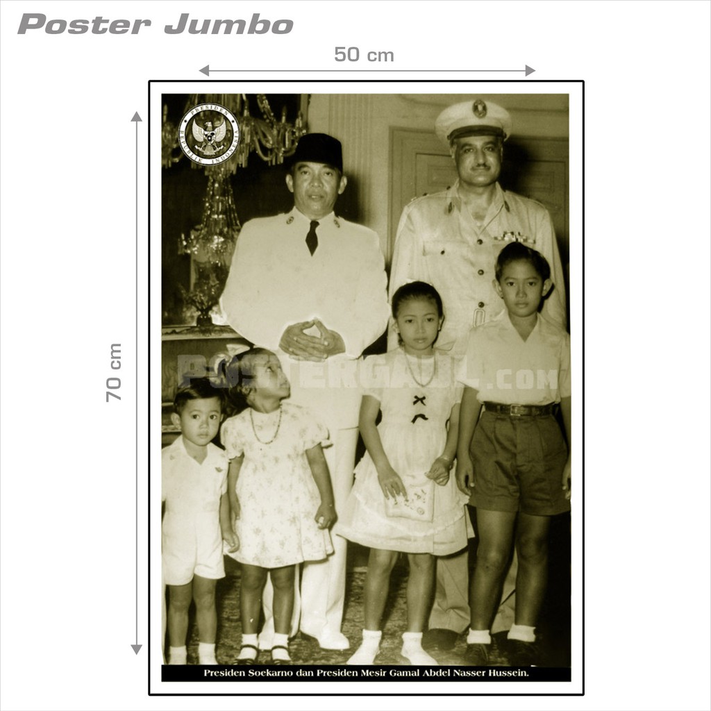 Jual Cod Poster Jumbo Presiden Soekarno And Presiden Mesir Gamal Nasser Hussein Skn31 Ukuran 2139