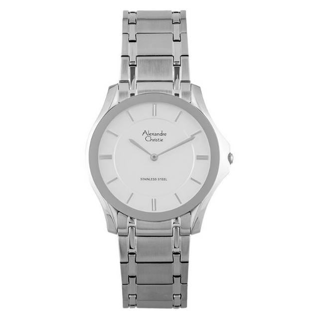 ALEXANDRE CHRISTIE PRIA CLASSIC SLIM AC 8605 MH ORIGINAL ( SILVER WHITE DIAL)