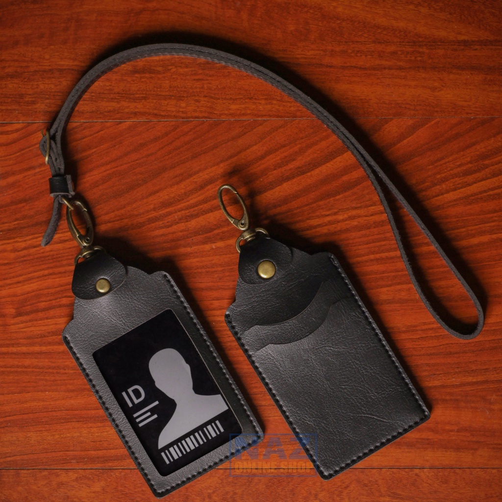 NAME TAG ID CARD HOLDER PANITIA GANTUNGAN KARTU NAMA TALI ID CARD NAMA KULIT LANYARD SLOT KARTU HITA