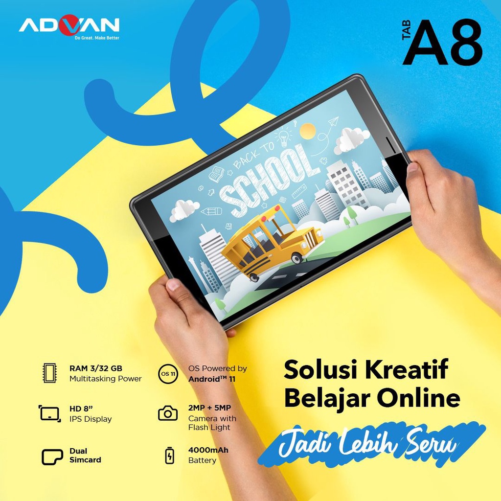 ADVAN TAB A8 RAM 3/32GB GARANSI RESMI