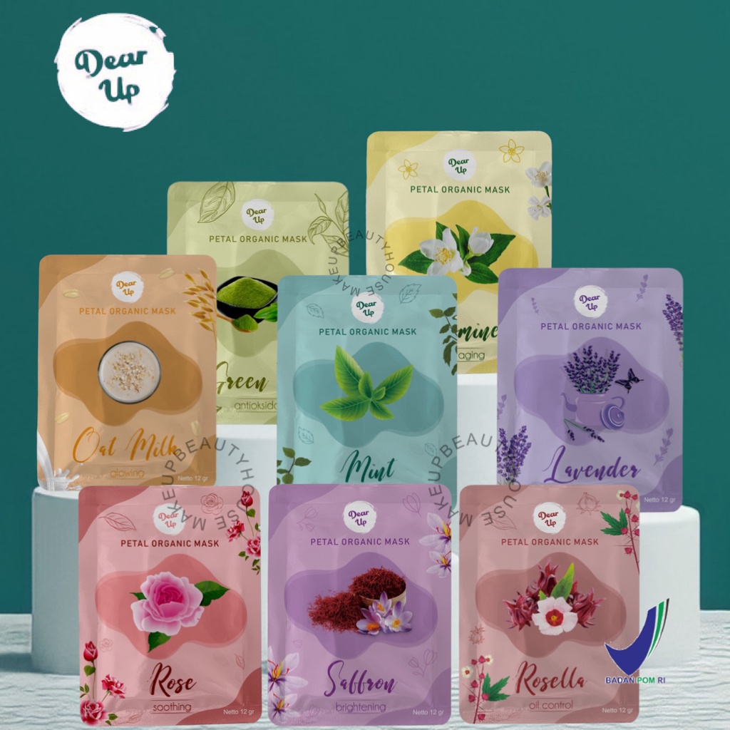 [BPOM] DEAR UP Petal Organic Face Mask 10gr | Masker Wajah Organik
