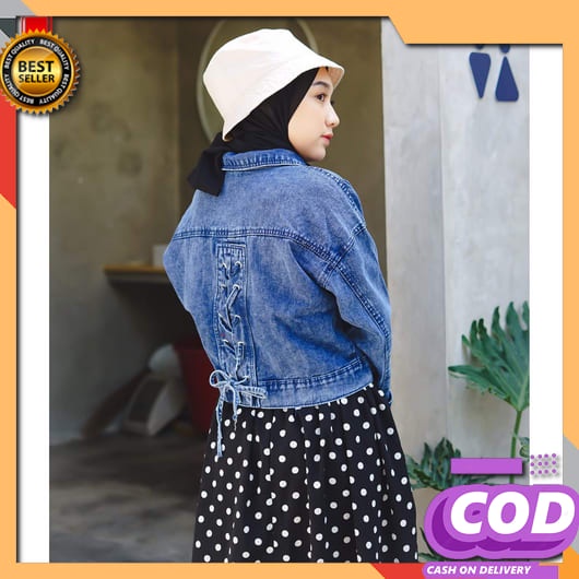 Jaket Jeans Murah Wanita Model Sobek Jaket Oversize Crop Jeans Polos T Jaket Jeans Crop Kode Fx 712