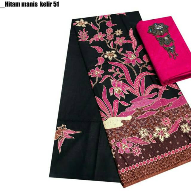 Kain Batik Jarik Kebaya Hitam Manis 51 Pink Unggul Jaya