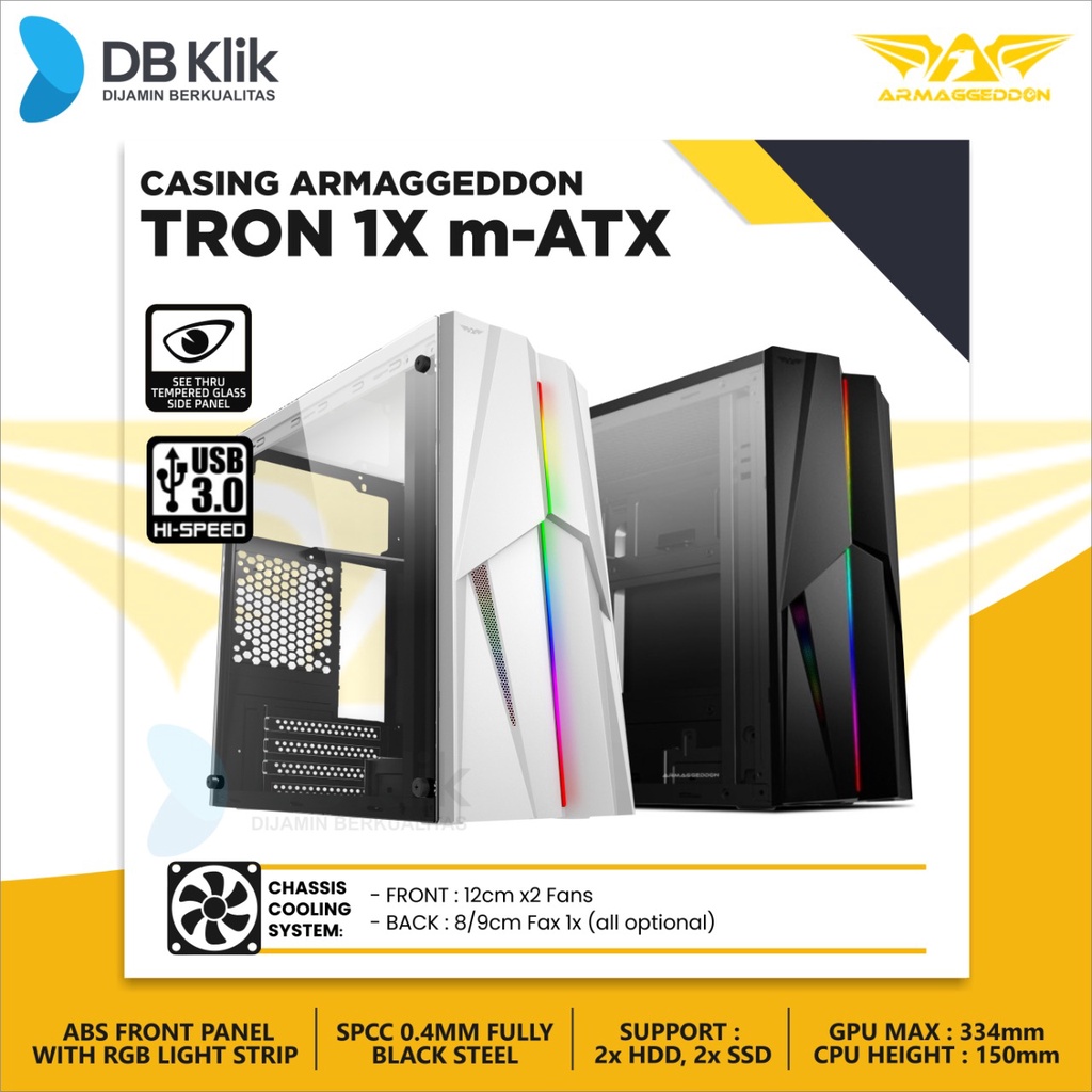 Casing Armaggeddon TRON 1X m-ATX RGB Front Panel - Case TRON 1X