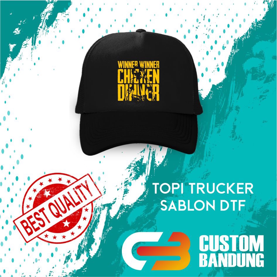 Topi Trucker PUBG 3   Pria Wanita Topi Jaring Aura Jala Trucker Cap Bisa Tulis Nama Bisa COD Original High Premium Quality