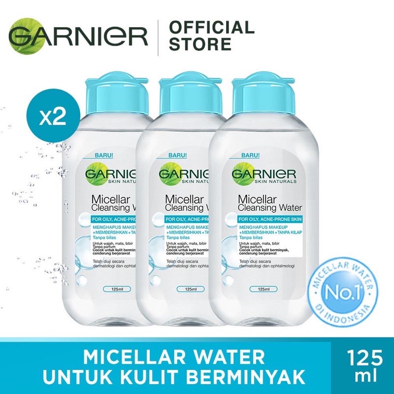 Jual Garnier Micellar Water Blue Skin Care - 125 ml (Pembersih Wajah
