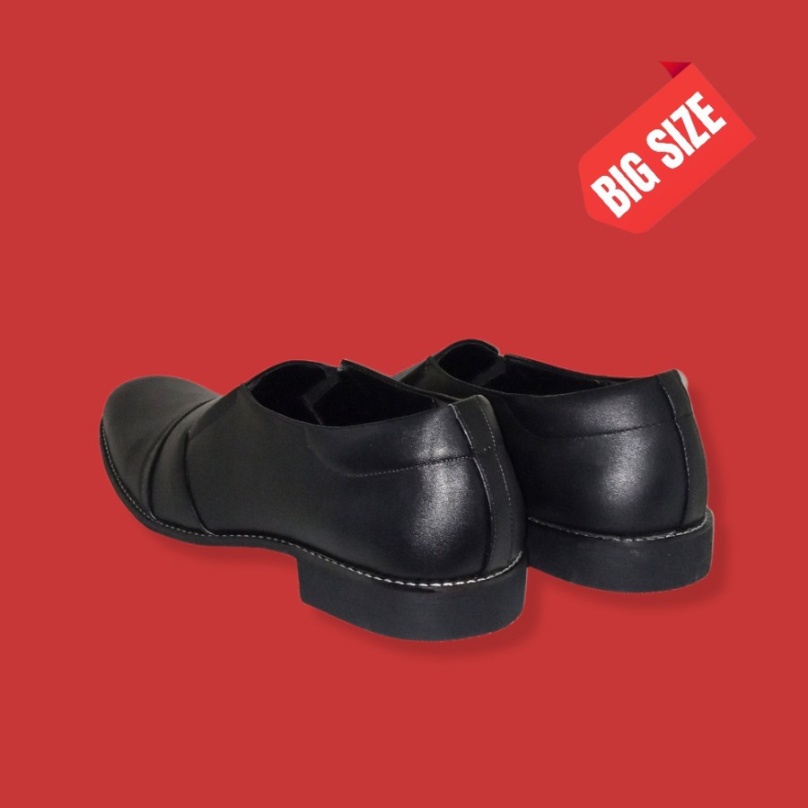 Sepatu Formal Pria big size 44-45-46-47-48 Oxford Slip On kulit hitam pantofel ukuran jumbo besar