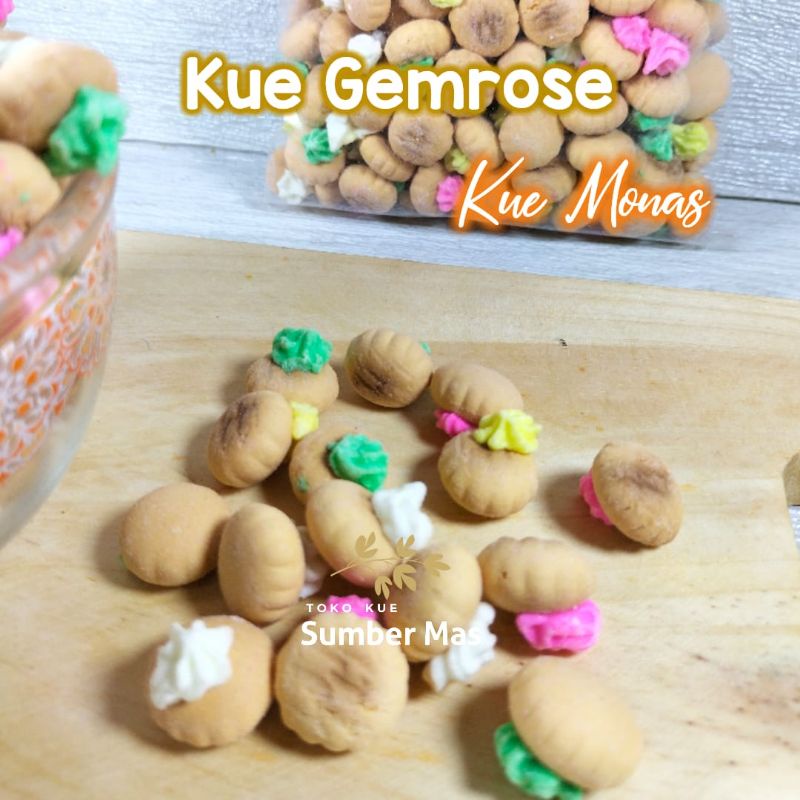 KUE GEMROSE Warna warni 250gr / KUE MONAS / KUE JADUL / KUE BISKUIT GULA / KUE GEMROS / KUE KANCING