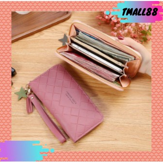 Dompet Wanita Panjang Motif Flower Premium Kondangan Elegan Original B3P9 Organizer Transparan Tipis