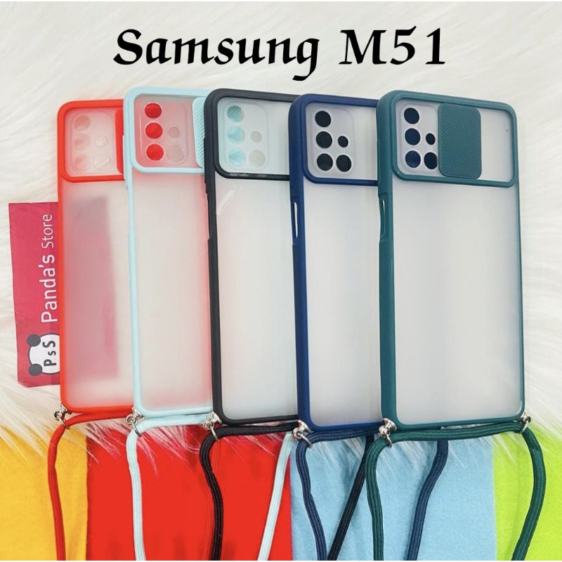 Samsung M51 Softcase dove sliding camera + Tali Laynard [Premium]