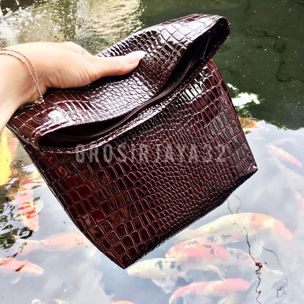 (GROSIRJAYA32) Dompet Pesta Wanita Croco Loisa Clutch murah clutch magnet murah