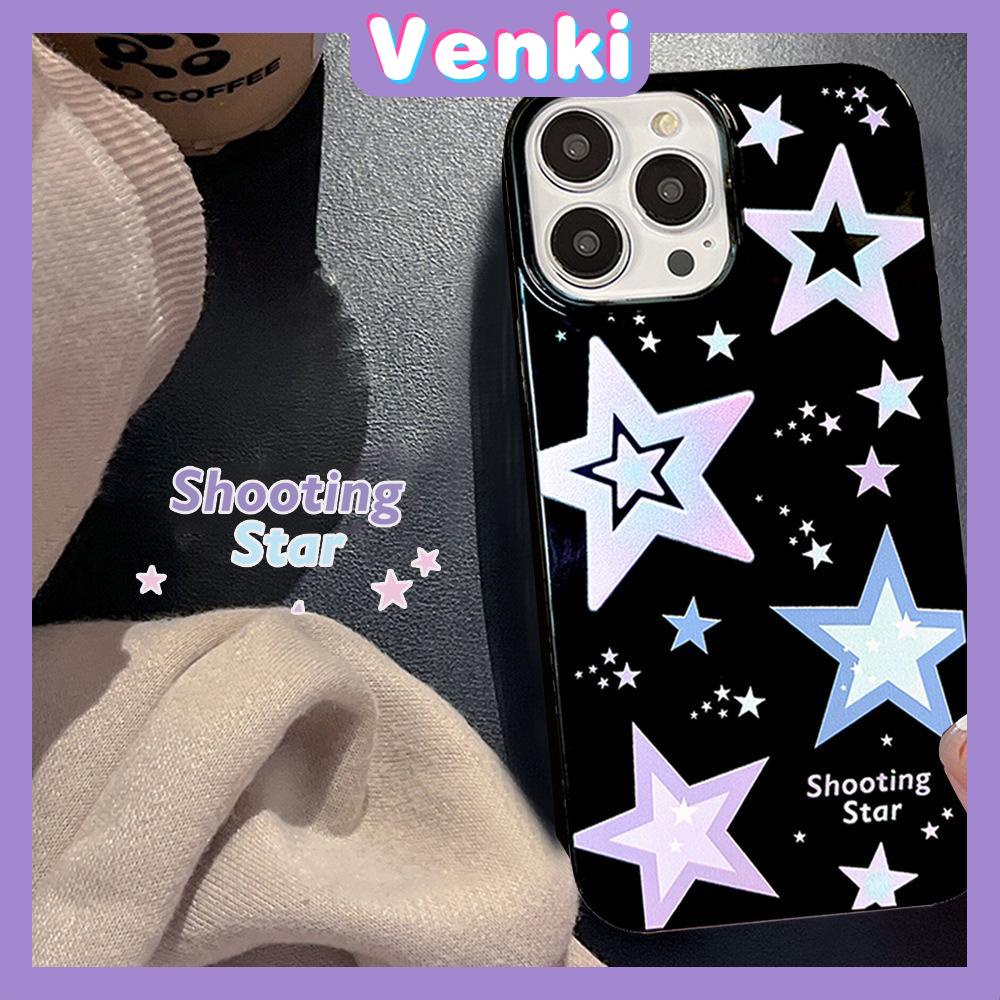 iPhone Case For 14 Series TPU Soft Case Sweet Cute Glossy Black Case Purple Shooting Star Candy Case Camera Protection Shockproof For iPhone 14 13 12 11 Plus Pro Max 7 Plus X XR
