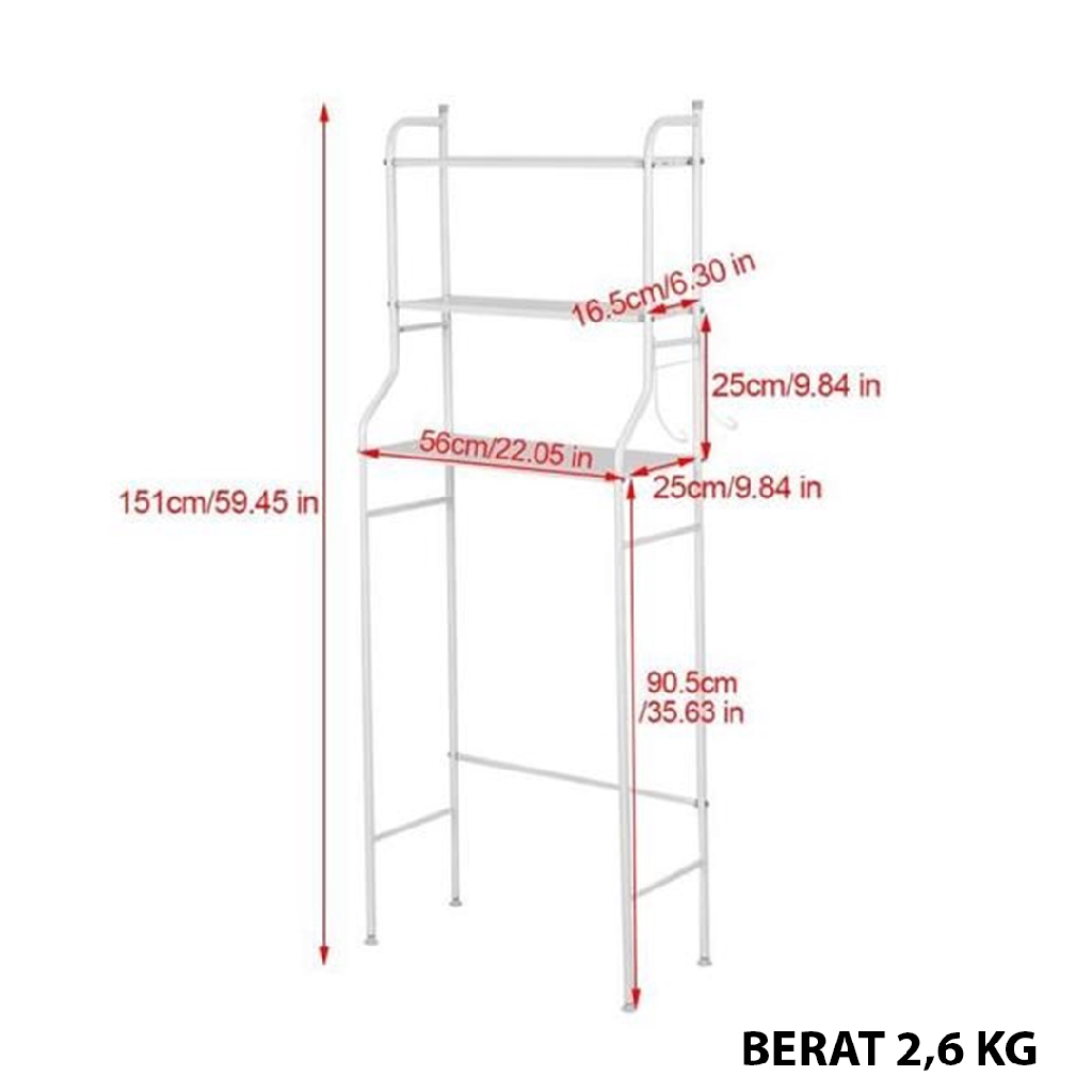 Rak Toilet / Kamar Mandi / WC / Serbaguna Tempat Shampoo Sabun Tissue / Rak Kloset