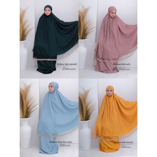 Mukena Dealova denalova Italy blue mint original