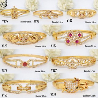 Y053 Gelang  Bangkok Bangle Bukaan Berlian Permata 