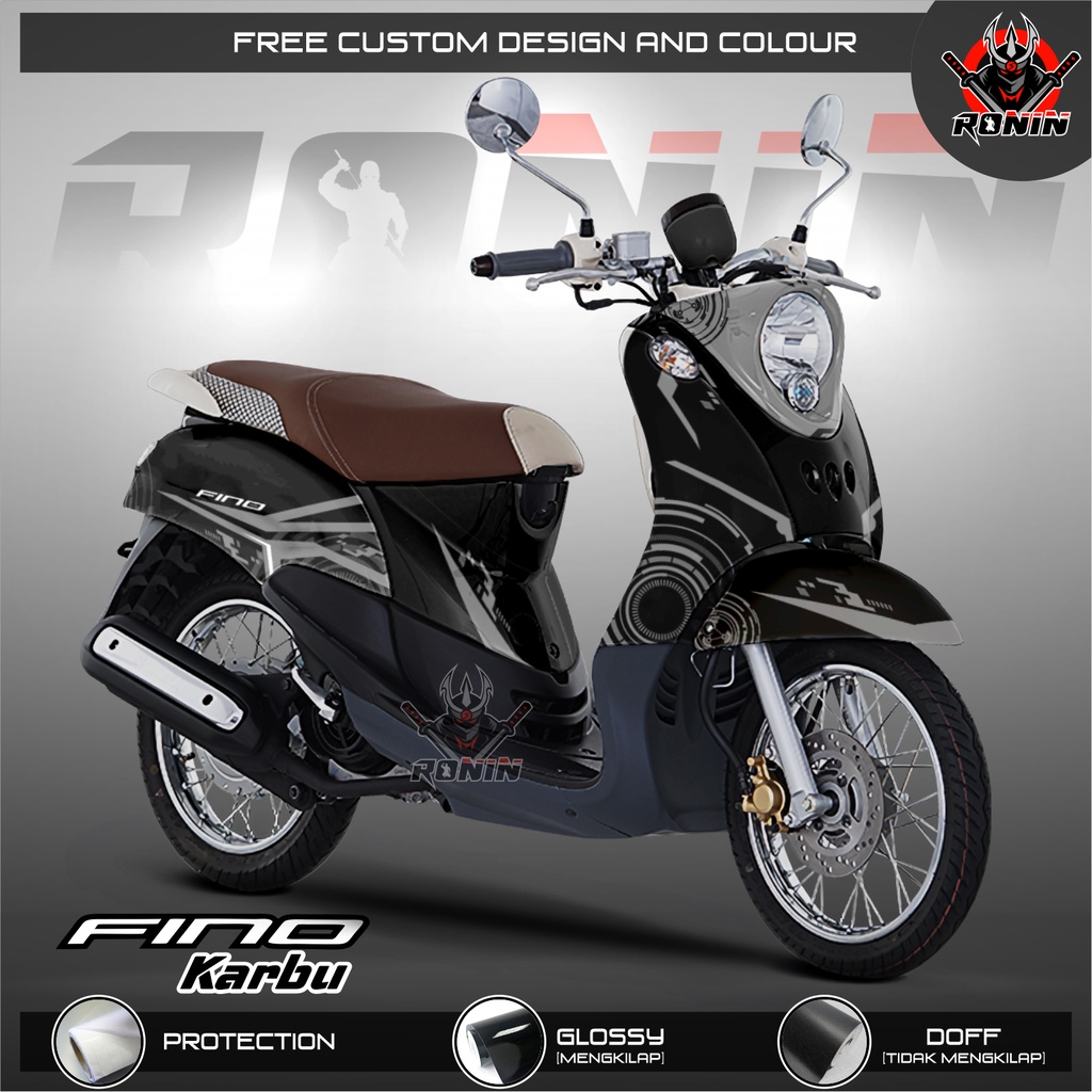 Sticker Decal Full Body Fino Karbu Fino Lama Motif Techno Black
