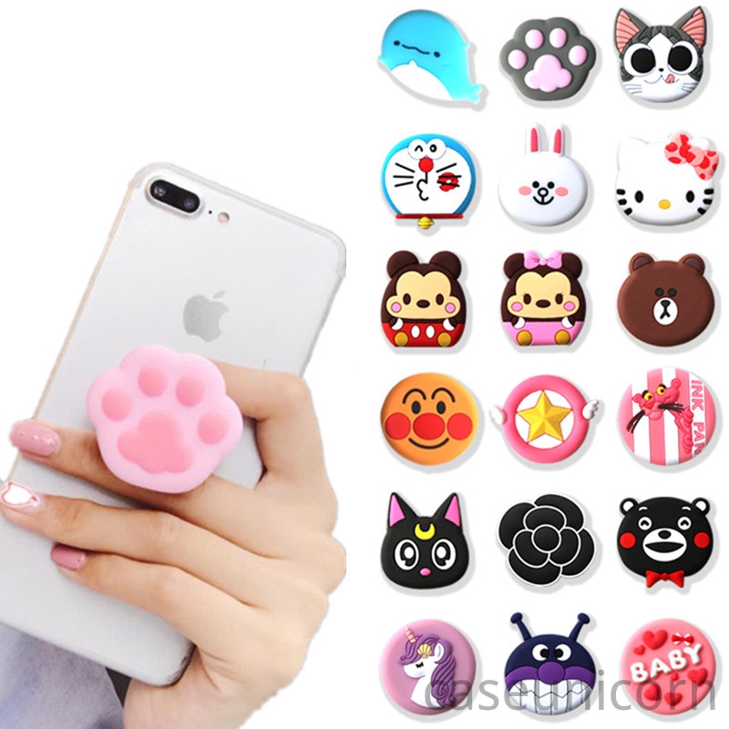 Universal mobile phone bracket Cute 3D Animal airbag Phone Expanding Stand Finger Holder rabbit bear