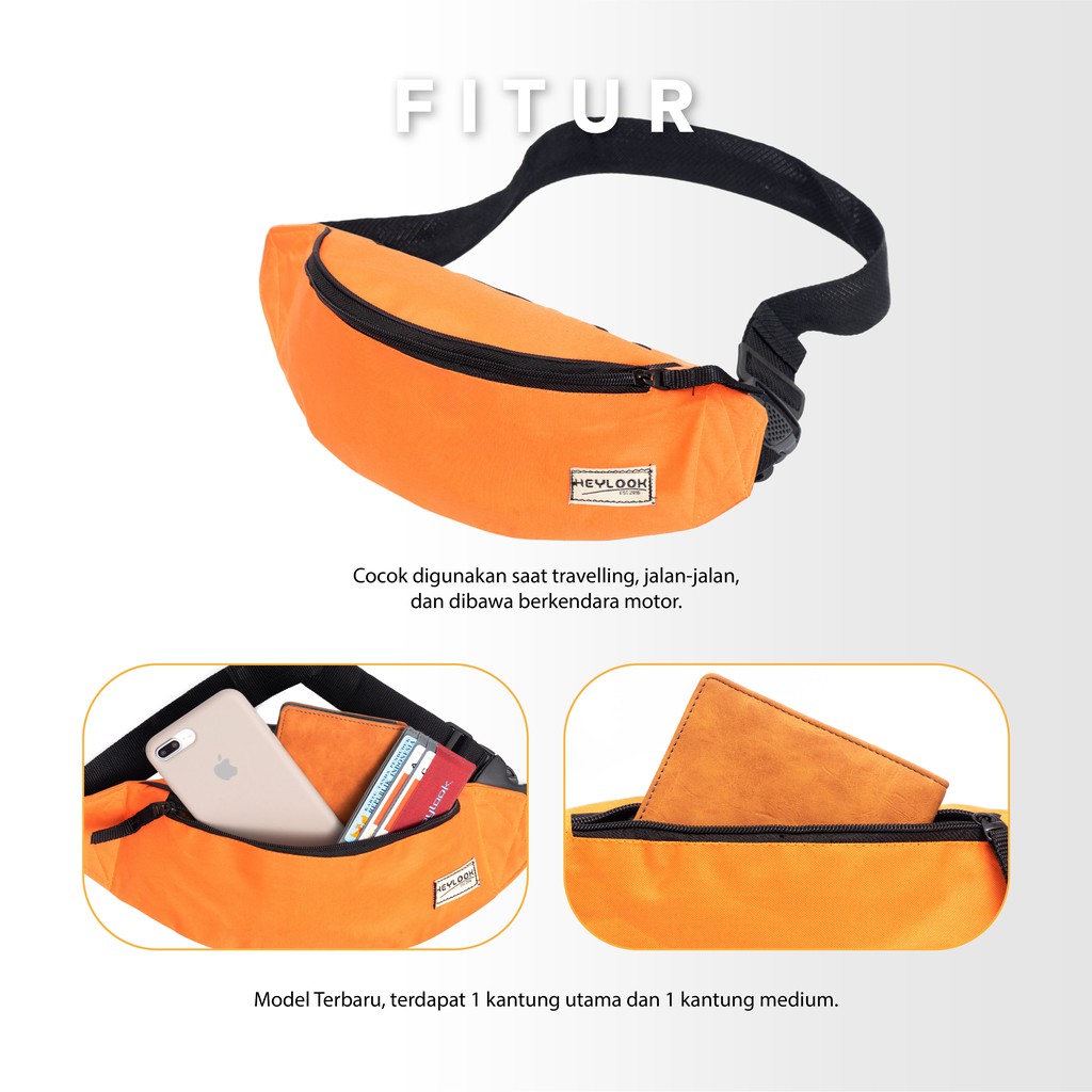 HEYLOOK Project - Tas Selempang RUNNING Pria Wanita Waistbag Pria Slingbag Outdoor Waistpack