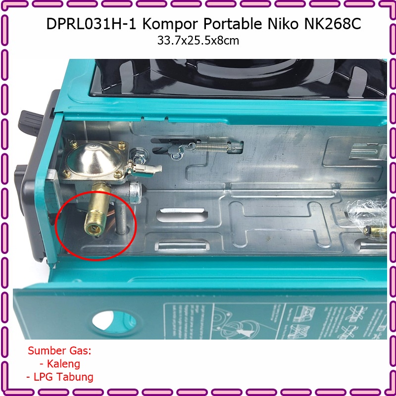 DPRL031H-1 Kompor Portable Niko NK-268C Gas Kaleng &amp; LPG Tabung