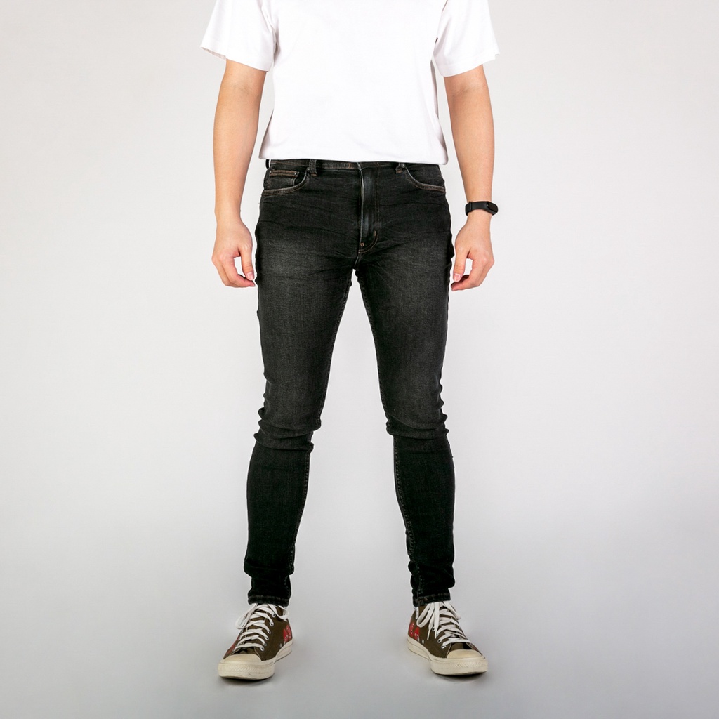 UNITEDJEANS - Celana Slim Fit Jeans Pria Bahan Stretch Denim - Exodius Black - (UJ-30)