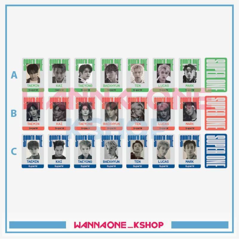 ID card superM super one album photocard nct 127 shinee wayv taeyong mark lucas kai baekhyun ten