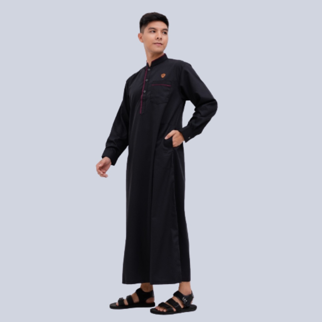 Kawan Muslim - Baju Muslim Pria Jubah Kamus Lengan Panjang Premium Original Jubah Pria Manset Putih-3