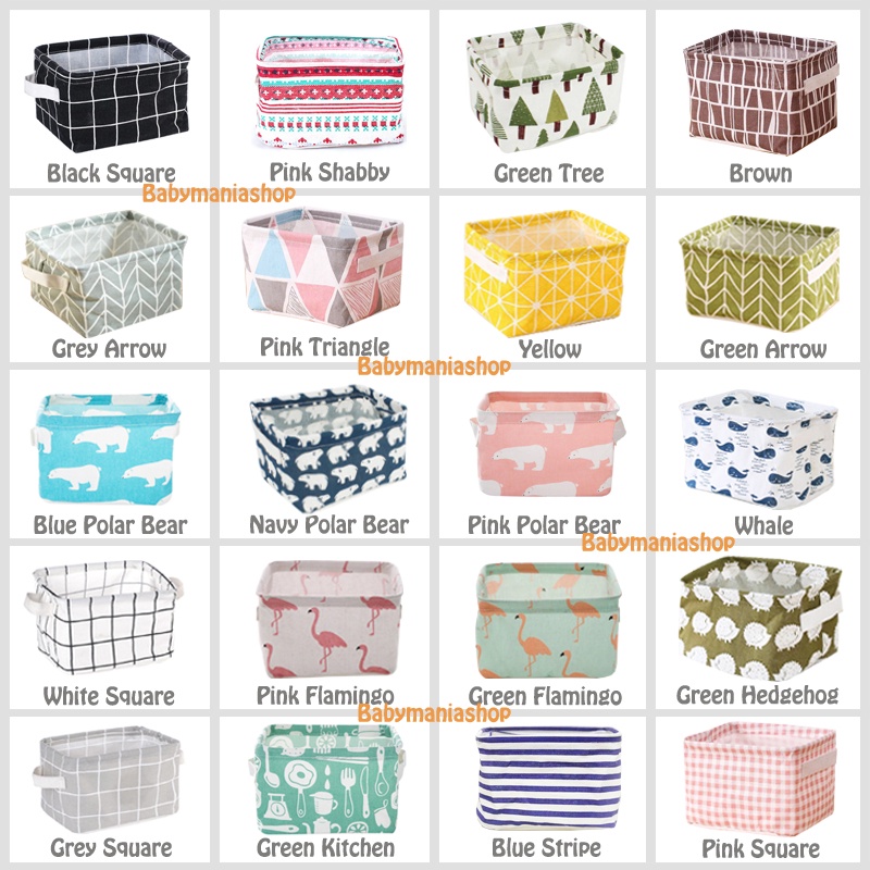 Kotak Penyimpanan Serbaguna MOTIF TERLENGKAP Canvas Storage Organizer Kanvas Box Cosmetic