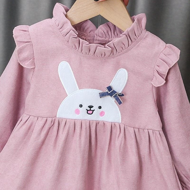 DR41, 0-2Thn Dress Anak Bayi Import Happy Kelinci